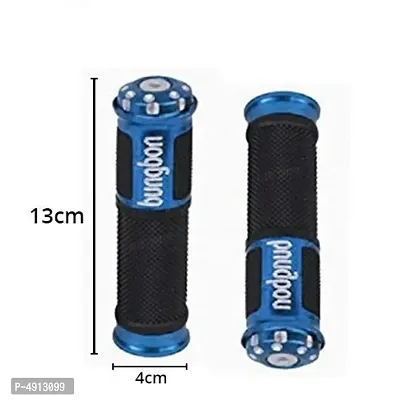 Bungbon Rubber  Plastic Bike Comfort Riding Soft Handle Grip Covers for All Bikes And Scooty (Blue Colour) (Set of 2)-thumb4