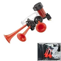 Bike Motorcycle 3 Pipe Air Pressure Horn Refit Super Loud Whistle For All Bikes And Scooty-thumb3