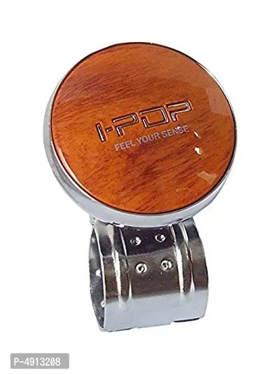 i-Pop Wooden Knob Car Steering Wheel Power Holder Knob Spinner (Wooden)-thumb2