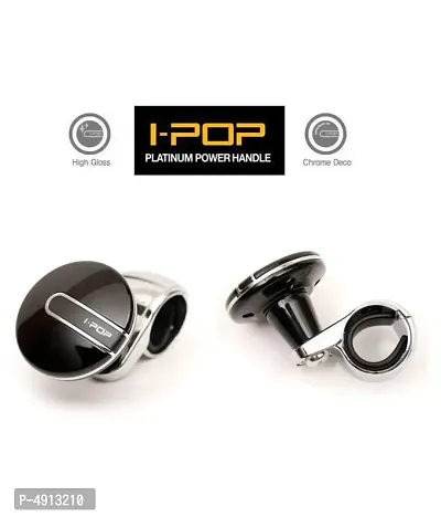 i-Pop Platinum Knob Car Steering Wheel Power Holder Knob Spinner (Black)-thumb4