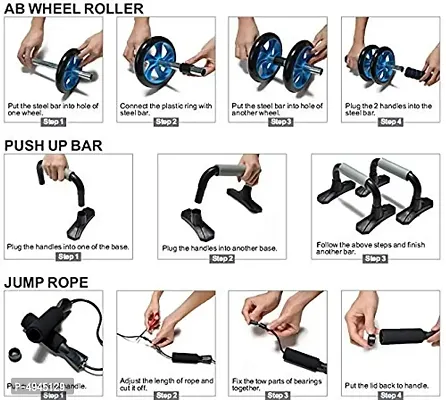 Push Up Muscular Training Workout Pushup Bar Appliance Push Up Stands with Abs Roller-thumb3