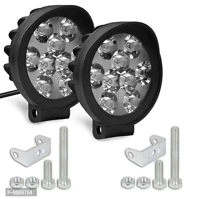 PremiumWaterproof 9 Round Cap LED Fog Light Head Lamp for Hero XF3 R, Set of 2, Free On Off Switch-thumb3