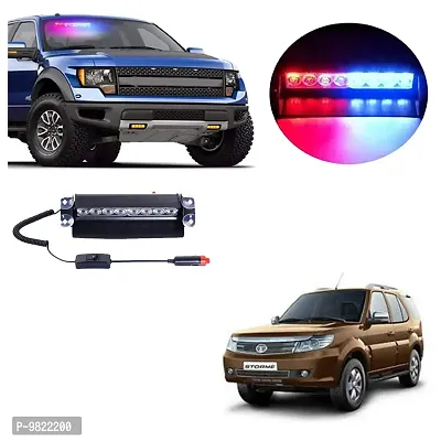Premium 8 LED Red Blue Police Flasher Light for Tata Safari Storme-thumb0