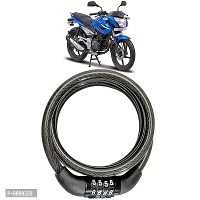 PremiumBike Number Lock 4 Digit/Helmet Lock/Steel Cable Lock/Bicycle Cycle Lock for Bajaj XCD 125cc-thumb0