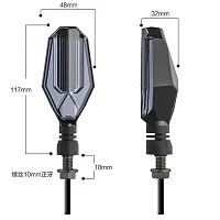Premium U Shape Front Rear Side Indicator LED Blinker Light for Bajaj V12, White and Yellow, Pack of 4-thumb1