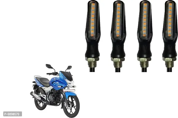 PremiumKTM Style Sleek Pencil Type Yellow LED Indicators for Bike Motorcycle Turn Signal Blinkers Light Suitable for Bajaj Discover 150 F, Pack of 4, Yellow