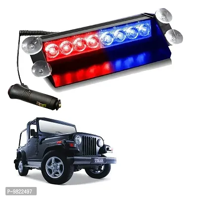 Premium 8 LED Red Blue Police Flasher Light for Mahindra Thar-thumb0