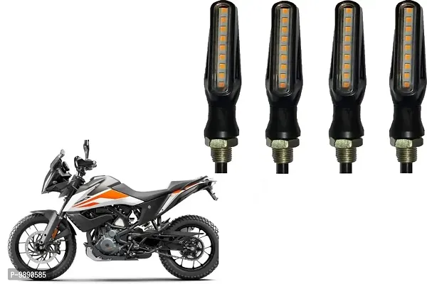PremiumKTM Style Sleek Pencil Type Yellow LED Indicators for Bike Motorcycle Turn Signal Blinkers Light Suitable for KTM 390 Adventure, Pack of 4, Yellow-thumb0