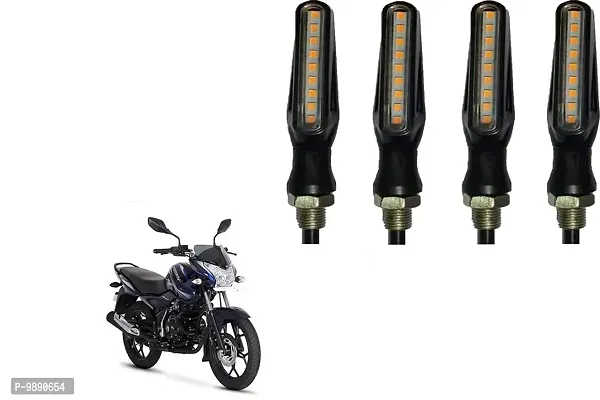 PremiumKTM Style Sleek Pencil Type Yellow LED Indicators for Bike Motorcycle Turn Signal Blinkers Light Suitable for Bajaj Discover 150 S, Pack of 4, Yellow