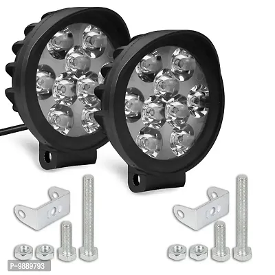 PremiumWaterproof 9 Round Cap LED Fog Light Head Lamp for Suzuki V Strom 1050, Set of 2, Free On Off Switch-thumb3