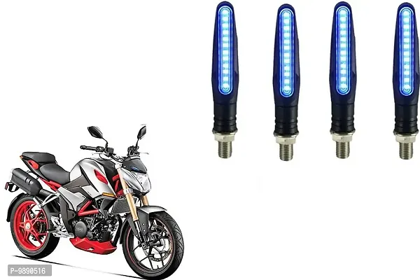 PremiumKTM Style Sleek Pencil Type Blue LED Indicators for Bike Motorcycle Turn Signal Blinkers Light Suitable for Hero XF3 R, Pack of 4, Blue-thumb0