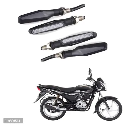 PremiumBike Motorcycle KTM Style Sleek, YELLOW Signal Indicators Light Lamp, Pack Of 4 For Bajaj Platina-thumb0