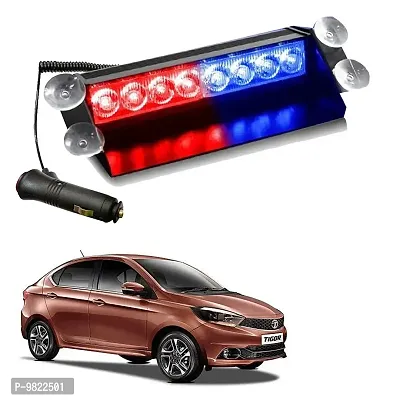 Premium 8 LED Red Blue Police Flasher Light for Tata Tigor