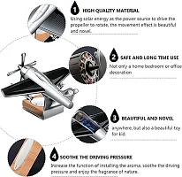 Premium Solar Powered Natural Aromatherapy Air Freshener Airplane Shaped Perfume Ornament Eliminates Bad Odors Perfect For Automobiles Offices And Homes 1 Pc, SILVER-thumb2