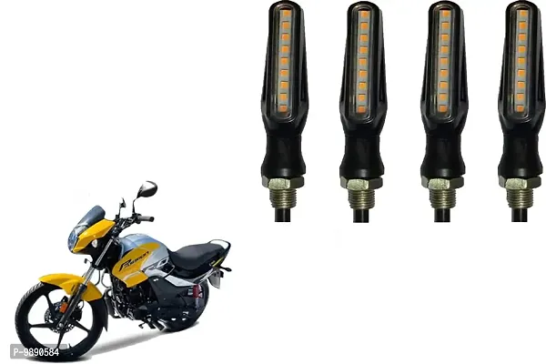 PremiumKTM Style Sleek Pencil Type Yellow LED Indicators for Bike Motorcycle Turn Signal Blinkers Light Suitable for Hero Passion Pro 110, Pack of 4, Yellow-thumb0