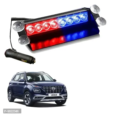 Premium 8 LED Red Blue Police Flasher Light For Hyundai Venue 12V