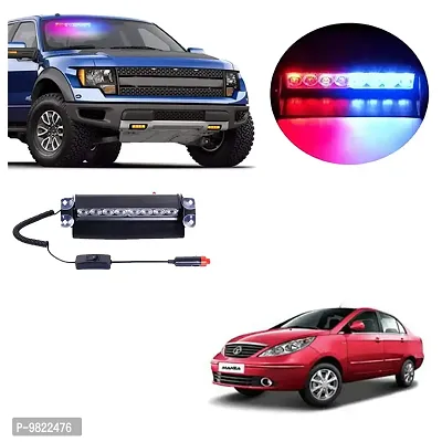 Premium 8 LED Red Blue Police Flasher Light for Tata Manza-thumb0