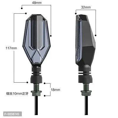 Premium U Shape Front Rear Side Indicator LED Blinker Light for Yamaha MT 09, White and Yellow, Pack of 4-thumb2