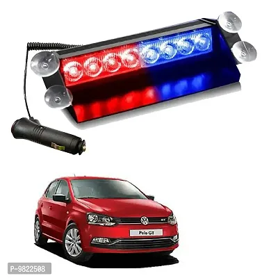 Premium 8 LED Red Blue Police Flasher Light for Volkswagen Polo GT-thumb0