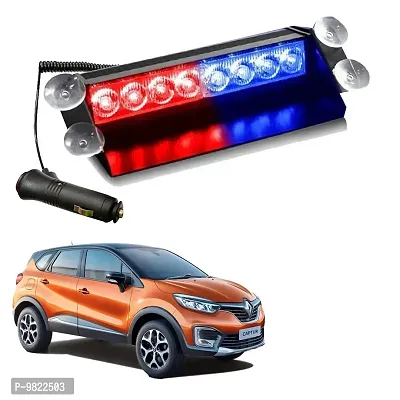 Premium 8 LED Red Blue Police Flasher Light for Renault Captur 12V