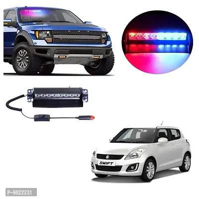 Premium 8 LED Red Blue Police Flasher Light for Maruti Suzuki Swift-thumb0