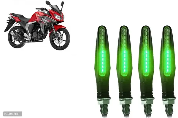 PremiumKtm Style Sleek Pencil Type Green LED Indicators for Bike Motorcycle Turn Signal Blinkers Light Suitable for Yamaha Fazer 25, Pack of 4, Green