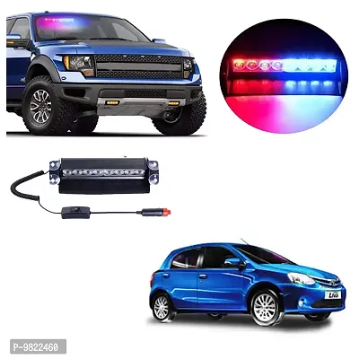 Premium 8 LED Red Blue Police Flasher Light for Toyota Etios Liva