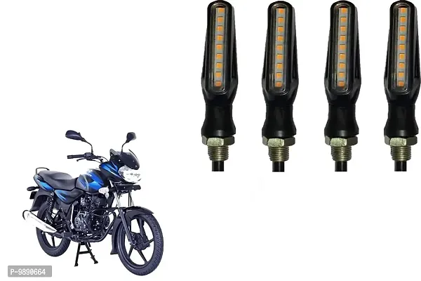 PremiumKTM Style Sleek Pencil Type Yellow LED Indicators for Bike Motorcycle Turn Signal Blinkers Light Suitable for Bajaj Discover 150, Pack of 4, Yellow