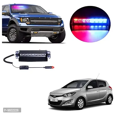 Premium 8 LED Red Blue Police Flasher Light for Hyundai I20-thumb0