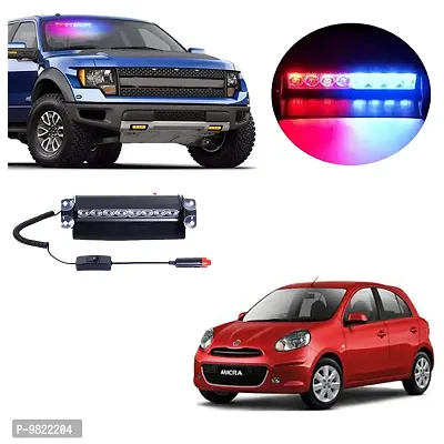 Premium 8 LED Red Blue Police Flasher Light for Nissan Micra