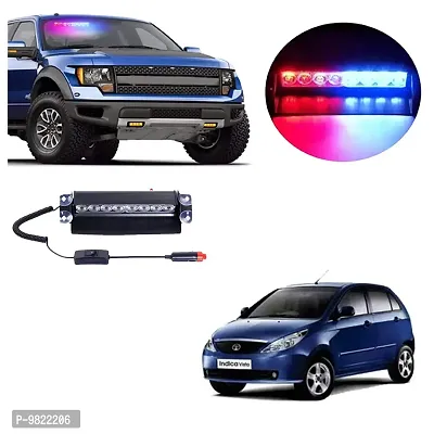 Premium 8 LED Red Blue Police Flasher Light for Tata Vista