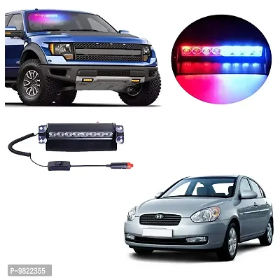 Premium 8 LED Red Blue Police Flasher Light for Hyundai Verna Old