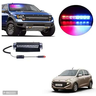 Premium 8 LED Red Blue Police Flasher Light for Hyundai Santro