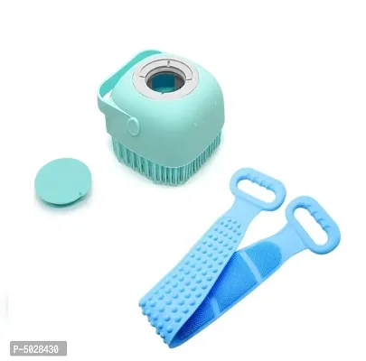 Combo Of 2 Pc Silicone Body Back Scrubber, Double Side Bathing Brush For Skin Deep Cleaning Massage, Dead Skin Removal Exfoliating Belt For Shower, Easy To Clean,body Brush For Bathing