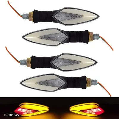Universal Motorcycle Neon LED Amber Turn Signal Light Indicator Blinker Brake Lamps for All bikes Pack Of 4-thumb0
