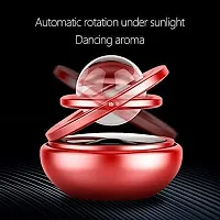 Metal Car Double Loop Solar Fragrance Double Ring with Glass Ball Rotating Car Aromatherapy Home Office Air Fresher Decoration Perfume Diffuser (Red)-thumb4