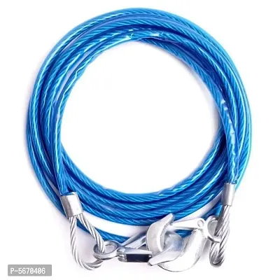 10mm Car Tow Cable Heavy Duty Towing Pull Rope Strap Hooks Durable 5 Ton-thumb0