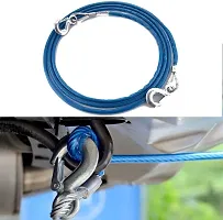 10mm Car Tow Cable Heavy Duty Towing Pull Rope Strap Hooks Durable 5 Ton-thumb1