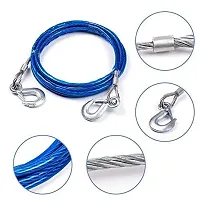 10mm Car Tow Cable Heavy Duty Towing Pull Rope Strap Hooks Durable 5 Ton-thumb2