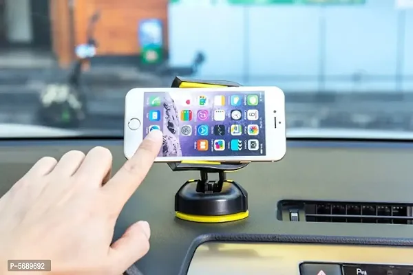 FMS Mouse Shape Mobile Holder for Car Dashboard  Windshield - One Touch Flip Mount 360 Degrees Rotation for Android, Apple-thumb5