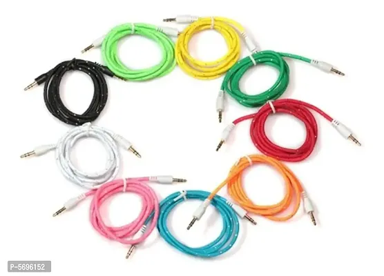 3.5mm Male Car Aux Auxiliary Cord Stereo Audio Cable Wire for Car (Pack Of 2 Pieces)Assorted-thumb2