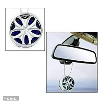 Alloy Wheel Chrome Style Hanging Car Air Freshener Gel Perfume for-All Car-thumb0