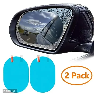 Nano Coating Rainproof waterproof HD Anti-scratch Oval Car Rear View Mirror Film for SUV Car Mirrors Side Windows (Clear) - 2 Pieces