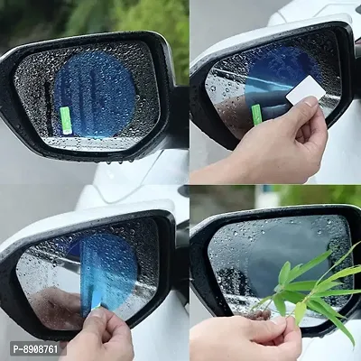 Nano Coating Rainproof waterproof HD Anti-scratch Oval Car Rear View Mirror Film for SUV Car Mirrors Side Windows (Clear) - 2 Pieces-thumb2
