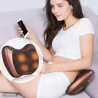 2 in 1 Car  Home Body Massage Pillow neck massager cushion seat stress pain relief relax massage or Electronic Massager 8 Ball Neck Shoulder Back Home|Office Cushion - Swiss Relaxation therapy-thumb0
