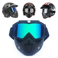 Goggle Mask Anti Scratch UV Protective Face  Eyewear Windproof Dirt Shield With Soft Foam Padded Detachable Mouth Filter For cycling Bike Off Road Racing Ride Unisex (Rainbow Visor)-thumb1