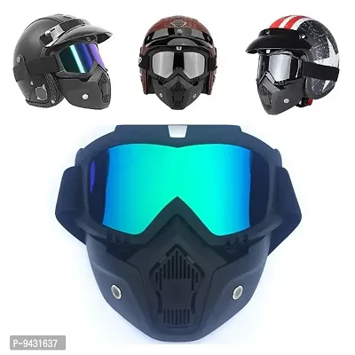 Goggle Mask Anti Scratch UV Protective Face  Eyewear Windproof Dirt Shield With Soft Foam Padded Detachable Mouth Filter For cycling Bike Off Road Racing Ride Unisex (Rainbow Visor)-thumb2