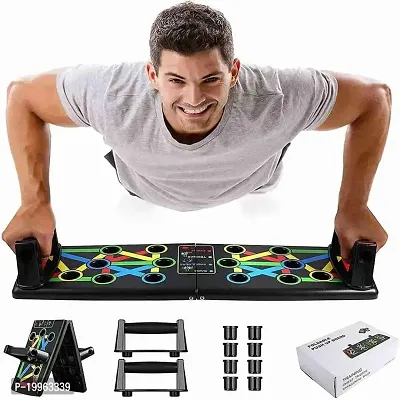 ABS Pushup Board, 9  in 1 Push up board, pushup board for men, push up bar, pushup board, push up stand, pushup bars, gym equipment for men, excersing equipment, chest workout equipment (Black)-thumb0