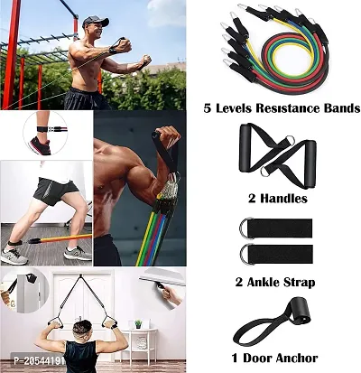 Resistance Exercise Bands with Door Anchor, Handles, Waterproof Carry Bag, Legs Ankle Straps for Resistance Training, Physical Therapy, Home Workouts, Resistance Band. ,Rubber-thumb3