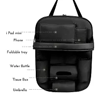 Universal Car Backseat Storage Organizer with Foldable Tray, Multi-Pocket for Bottles, Tissue Boxes 2pc-thumb1